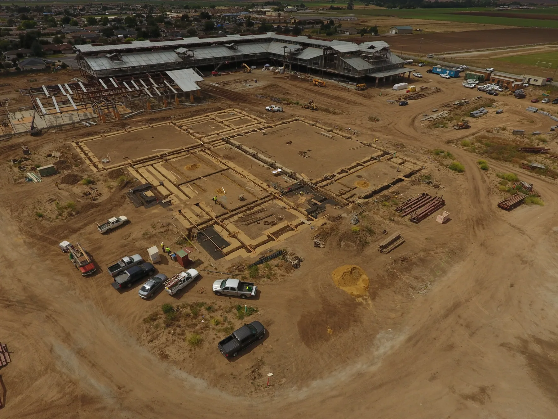 Rancho San Juan High School — aerial view of early campus construction