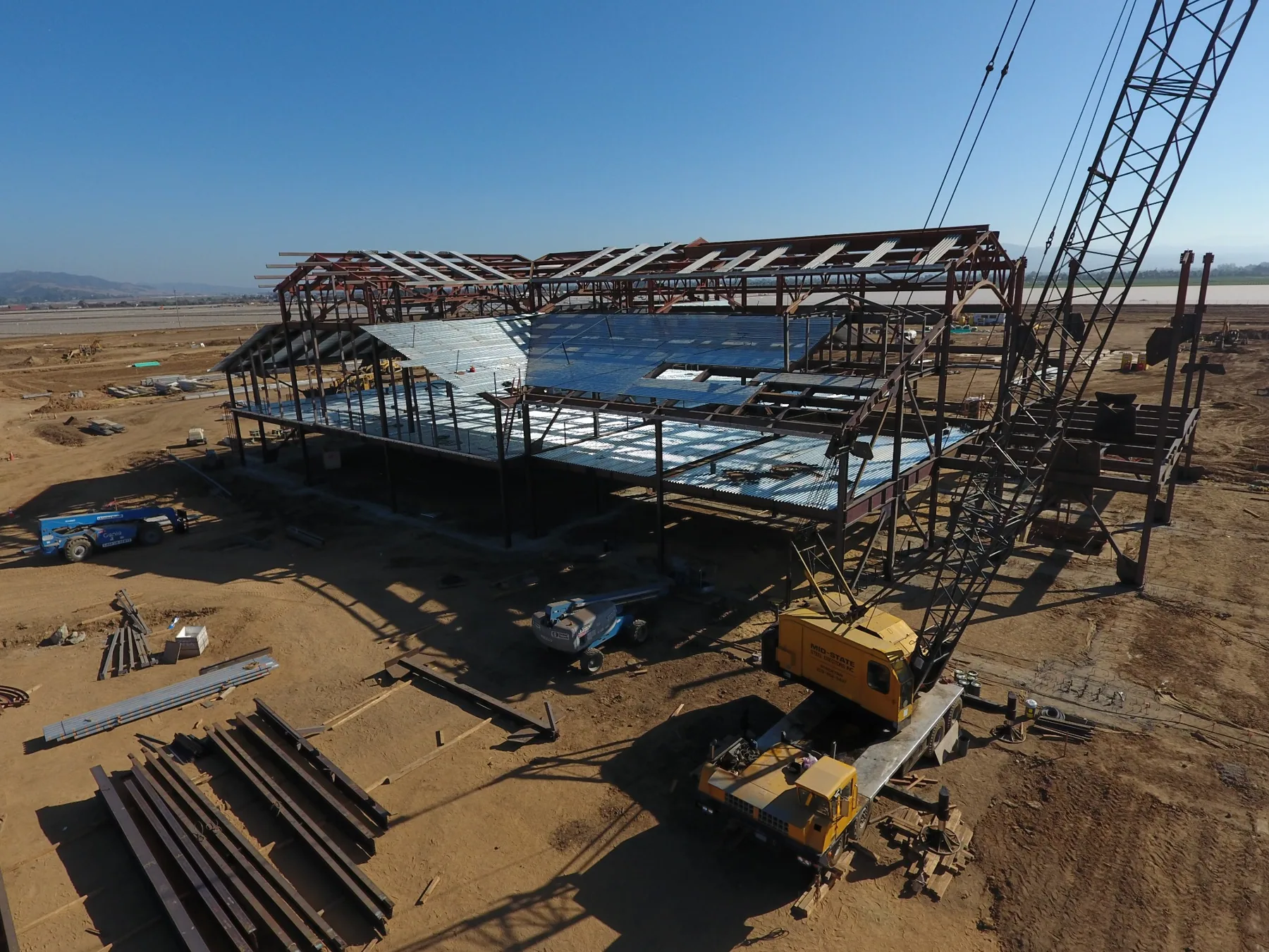 Rancho San Juan High School — steel structure under construction