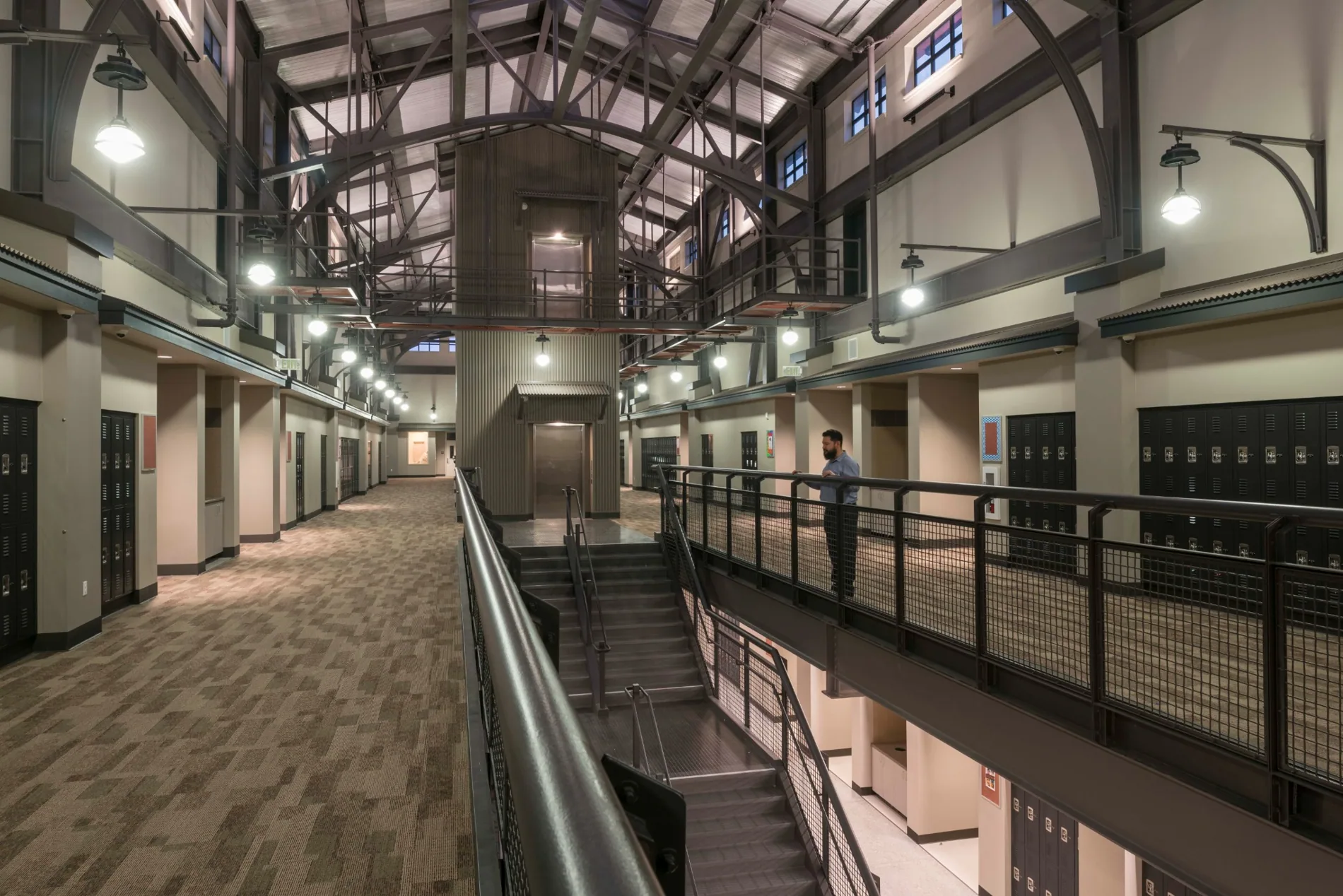 Rancho San Juan High School — two-story student corridor